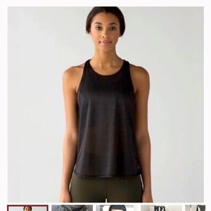 Lululemon Black Raced Tank w/ Built-In Sports Bra - Size 4